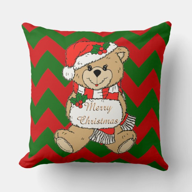 Coussin Joyeux Noël mignonne Nourriture de l'ours de Noël (Recto)