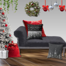 Joyeux Noël Noir Élégant Pailleté Argenté