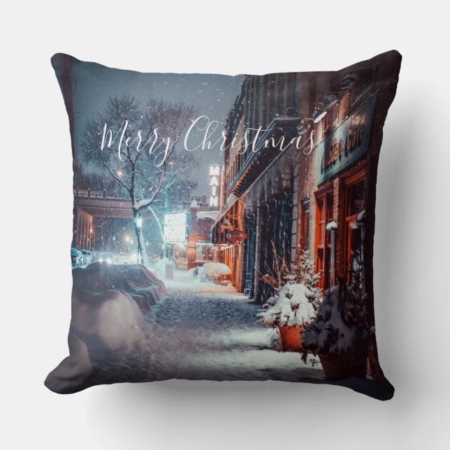 Coussin Joyeux Noël Nuit d'hiver (Recto)