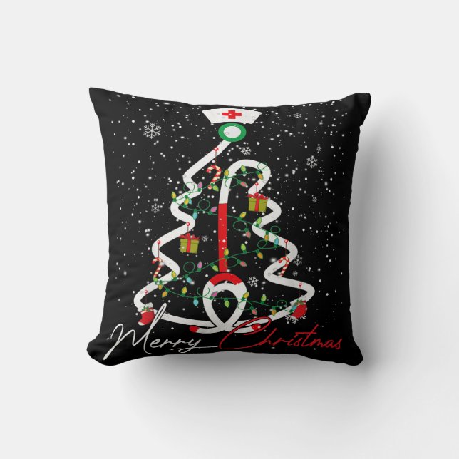 Coussin Joyeux Noël Nurse Funny PICU Nurse Noël (Recto)