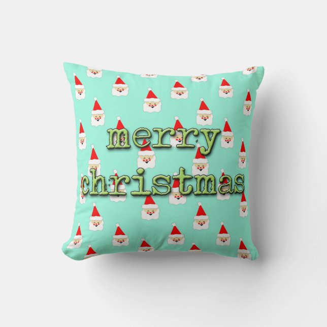 Coussin joyeux noël père noël moderne milieu du siècle (Recto)