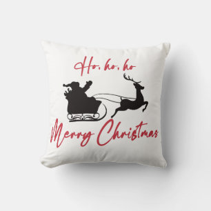 Coussin Joyeux Noël Père Noël Sleigh et Reindeer