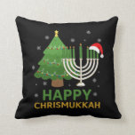 Coussin  Joyeux Noël Père Noël Tree Juif Menorah<br><div class="desc">Une drôle d'idée cadeau pour célébrer Noël. Le meilleur cadeau de Noël pour les amis et les membres de la famille. Célébrez la fête avec vos proches et faites-les rire. Joyeux Noël Père Noël Tree Juif Menorah</div>