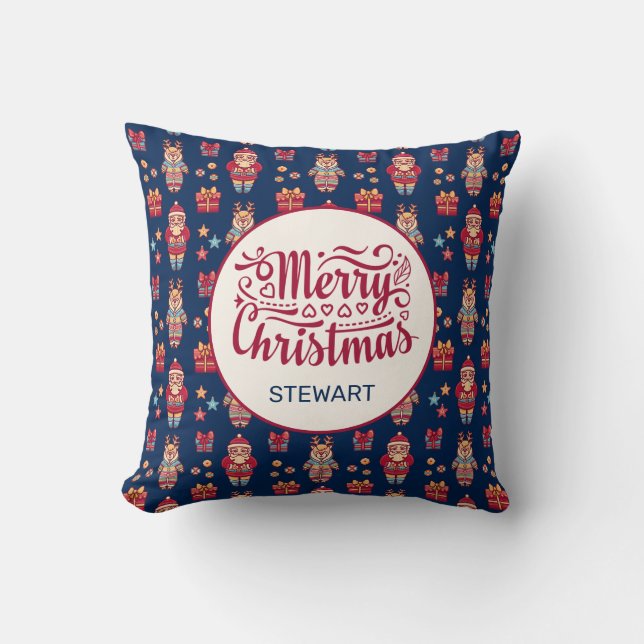 Coussin Joyeux Noël Personnalisé (Recto)
