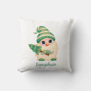 Coussin Joyeux Noël personnalisé mignon Gnome Boy