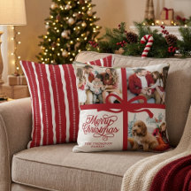 Joyeux Noël Photo de Famille Rouge Blanc Élégant 