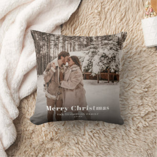 Coussin Joyeux Noël Photo Sombre Crépusculaire