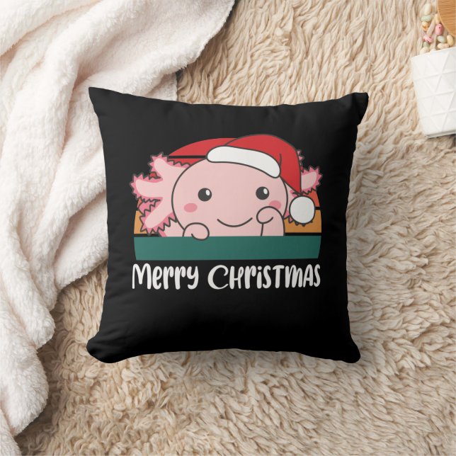Coussin Joyeux Noël Rétro Axolotl Noël (Couverture)