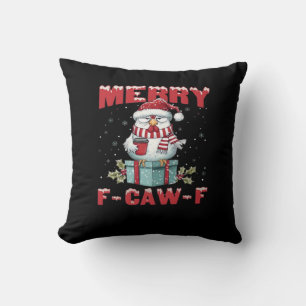Coussin Joyeux Noël rétro F-Caw-F Poulet 