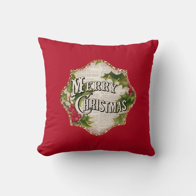Coussin Joyeux Noël Reversible Vintage Holiday (Recto)