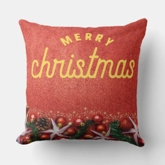 Coussin Joyeux Noël rouge