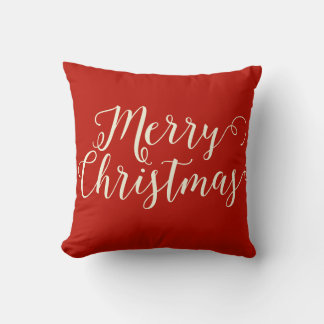Coussin Joyeux Noël Rouge Beige Noël