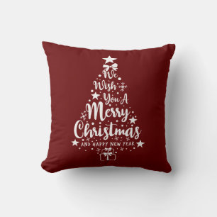 Coussin Joyeux Noël Rouge Blanc