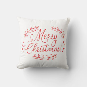 Coussin Joyeux Noël rouge et blancOreiller