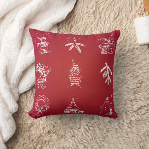 Coussin Joyeux Noël Rouge moderne