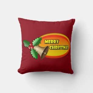 Coussin Joyeux Noël saint badge ovale