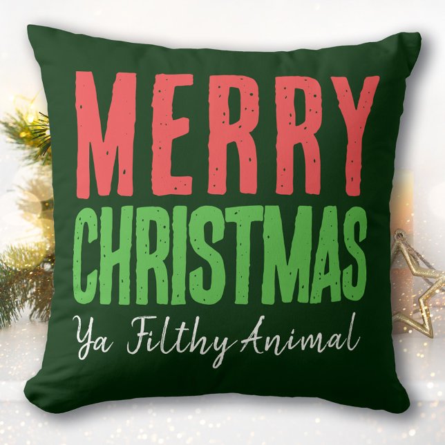 Coussin Joyeux Noël, sale bête (Créateur téléchargé)