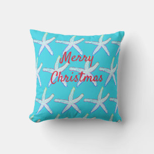 Coussin Joyeux Noël Starfish Motifs Custom Blue
