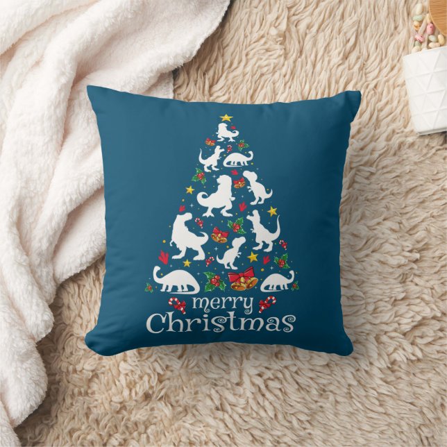 Coussin Joyeux Noël T Rex Enfants Garçons Funny Noël (Couverture)