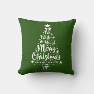 Coussin Joyeux Noël Vert Blanc