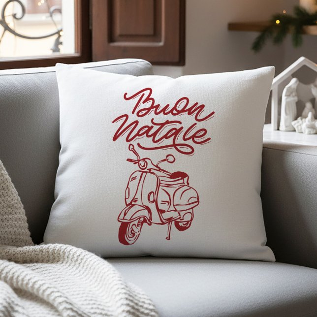 Coussin Joyeux Noël Vespa Italien Mignon (Créateur téléchargé)