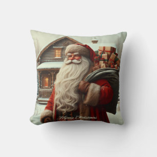 Coussin Joyeux Noël vintage Père Noël