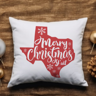 Coussin Joyeux Noël Y'all Texas State 