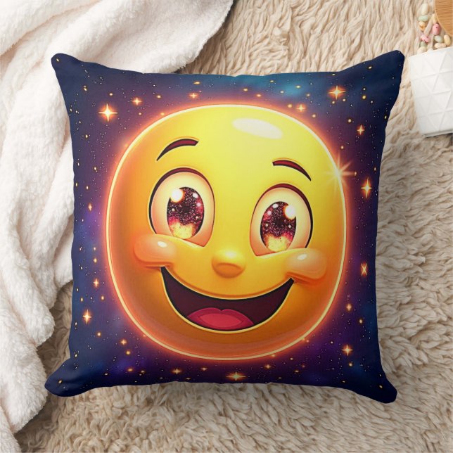 Coussin Joyeux oeil cosmique Emoji (Couverture)