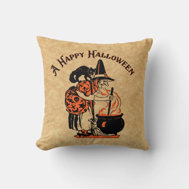 Coussin Joyeux Oreille de sorcière d'Halloween (Recto)