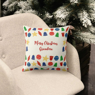 Coussin Joyeux Ornements de vacances Vintages