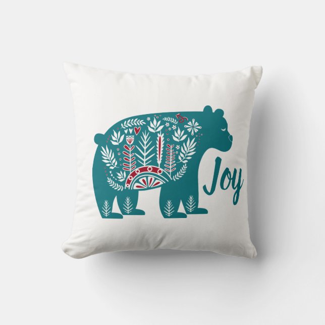 Coussin Joyeux Ours nordique Scandia (Recto)