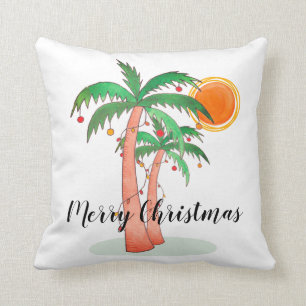 Coussin Joyeux palmiers de Noël