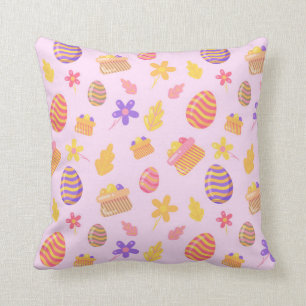 Coussin Joyeux Pâques violettes
