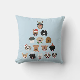 Coussin Joyeux Pawlidays Chien arbre de Noël