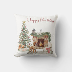 Coussin Joyeux Pawlidays Design de Chien- Brittany Spaniel