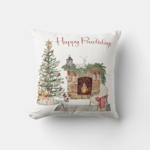 Coussin Joyeux Pawlidays Design de Chien- Jack Russell
