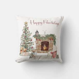 Coussin Joyeux Pawlidays Design de Chien - Pomeranian
