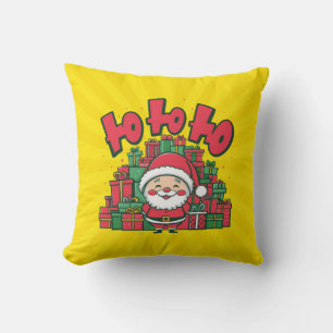 Coussin Joyeux Père Noël de dessin animé Noël