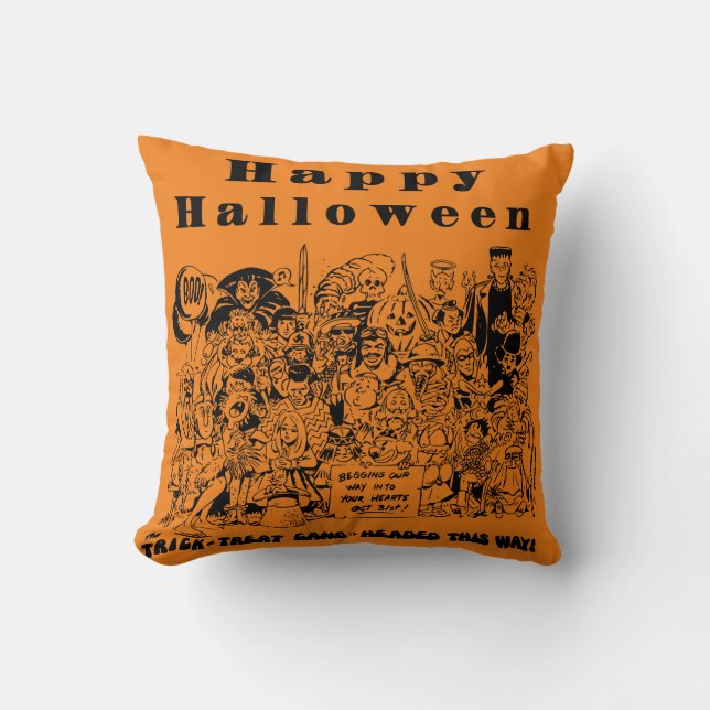 Coussin Joyeux personnages d'Halloween (Recto)