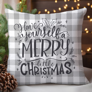 Coussin Joyeux Petit Buffle de Noël Plaid