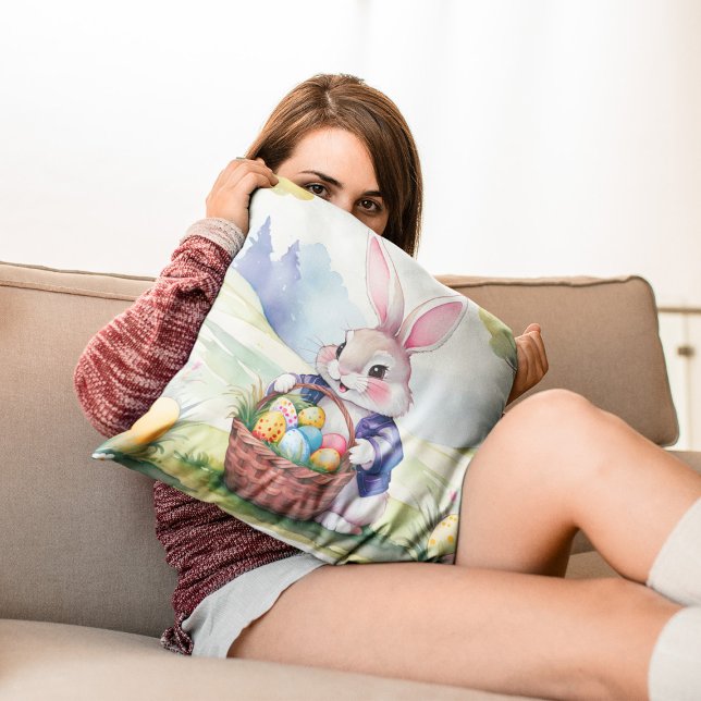 Coussin Joyeux petit lapin 1, Pâques (Créateur téléchargé)