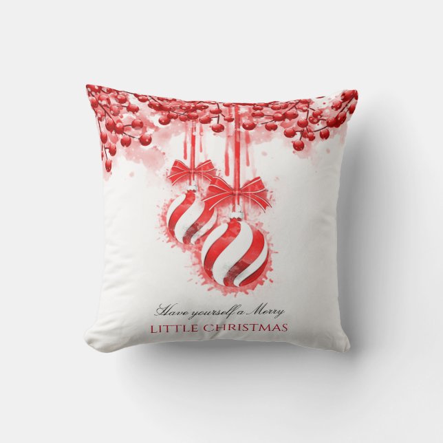 Coussin Joyeux petit Noël aquarelle Splash (Recto)