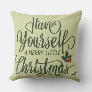 Coussin Joyeux petit Noël Holly Berries & Text