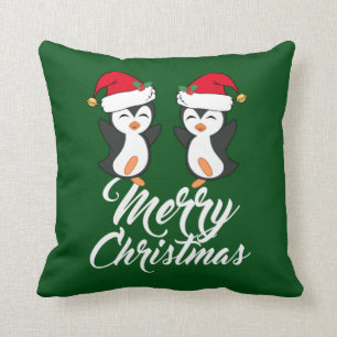 Coussin Joyeux pingouin de Noël