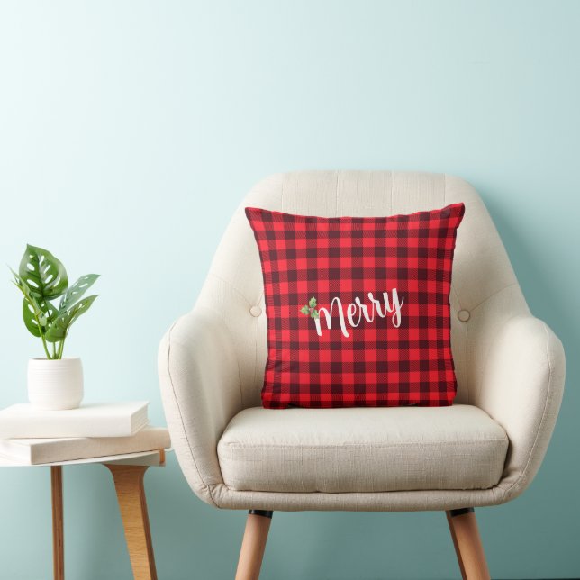 Coussin Joyeux - Plaid de buffle rouge et noir (Chaise)