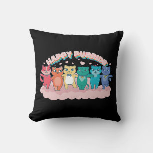 Coussin Joyeux Purride Rainbow LGBTQ Cats