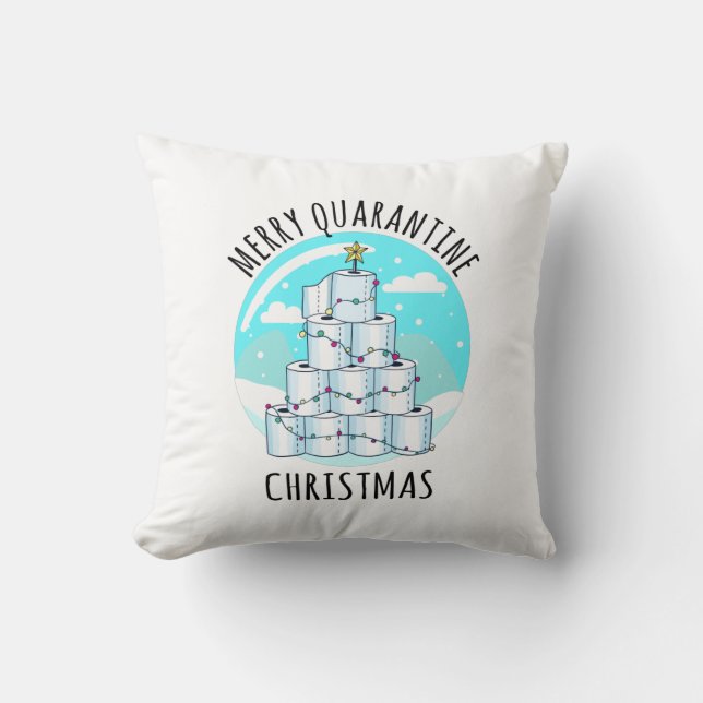Coussin Joyeux Quarantaine Arbre de Noël Papier toilette (Recto)