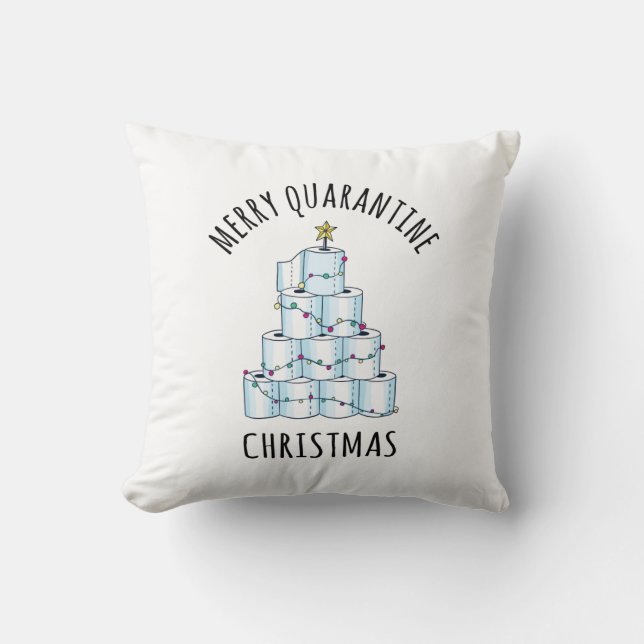 Coussin Joyeux Quarantaine Arbre de Noël Papier toilette (Recto)