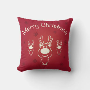 Coussin Joyeux rennes de Noël