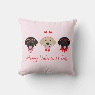 Coussin Joyeux Saint-Valentin Chiens Labrador Retriever